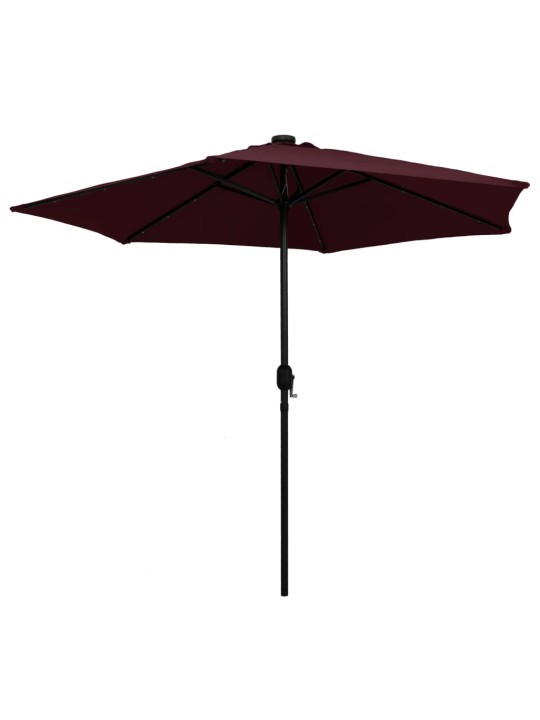 Saulessargs ar led gaismiņām, alumīnija kāts, 270 cm, sarkanīgs
