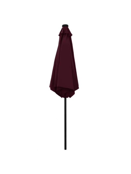 Saulessargs ar led gaismiņām, alumīnija kāts, 270 cm, sarkanīgs