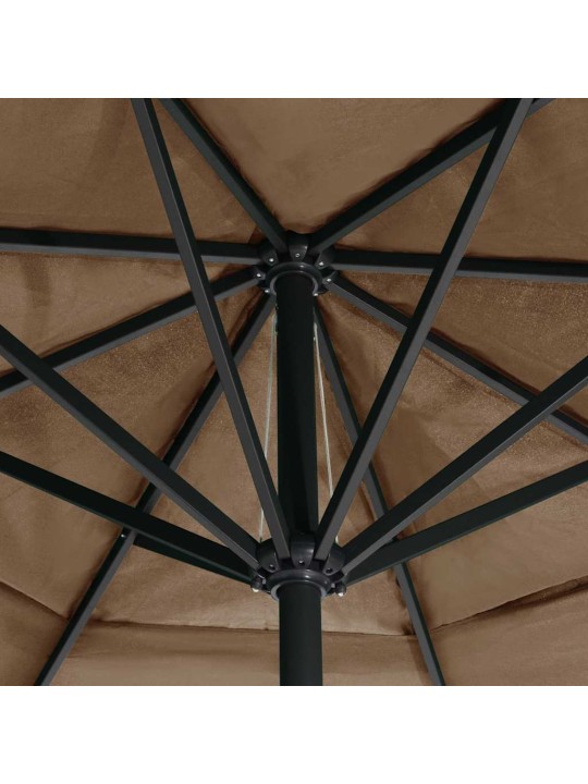 Dārza saulessargs ar alumīnija kātu, 600 cm, pelēkbrūns