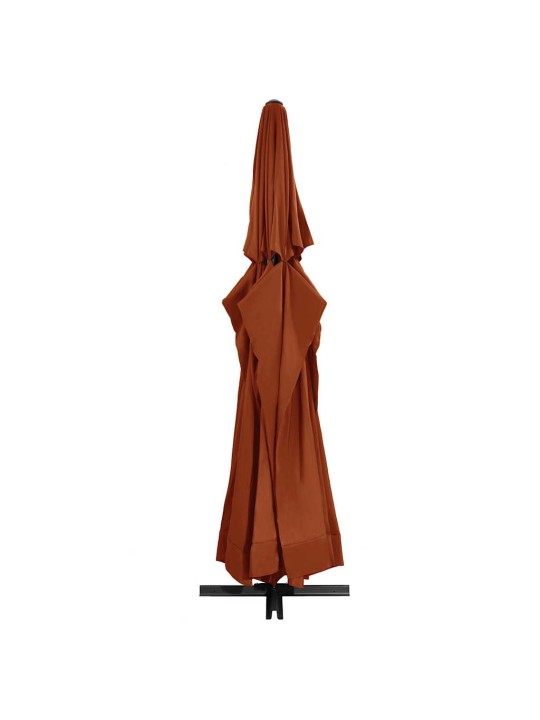 Dārza saulessargs ar alumīnija kātu, 600 cm, sarkanbrūns