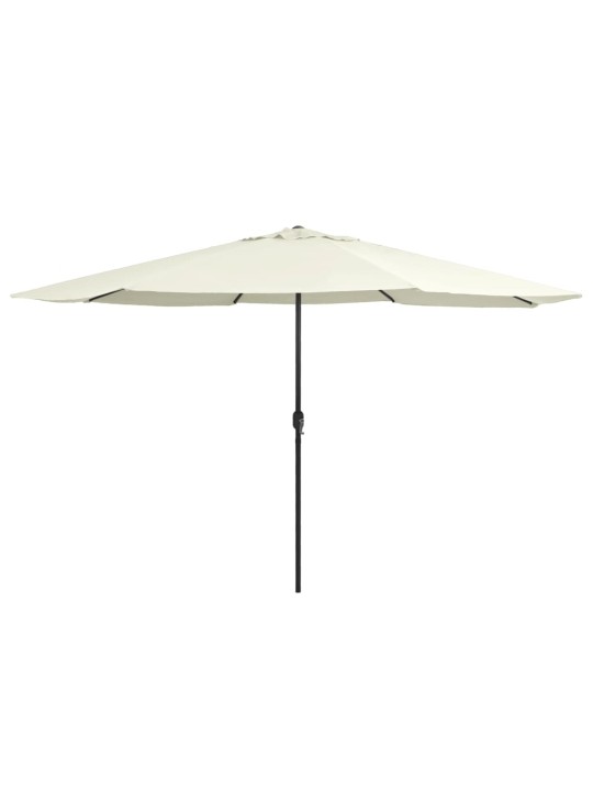 Dārza saulessargs ar metāla kātu, 390 cm, smilšu balts