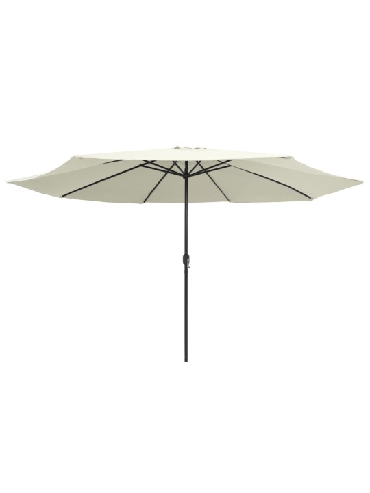 Dārza saulessargs ar metāla kātu, 390 cm, smilšu balts