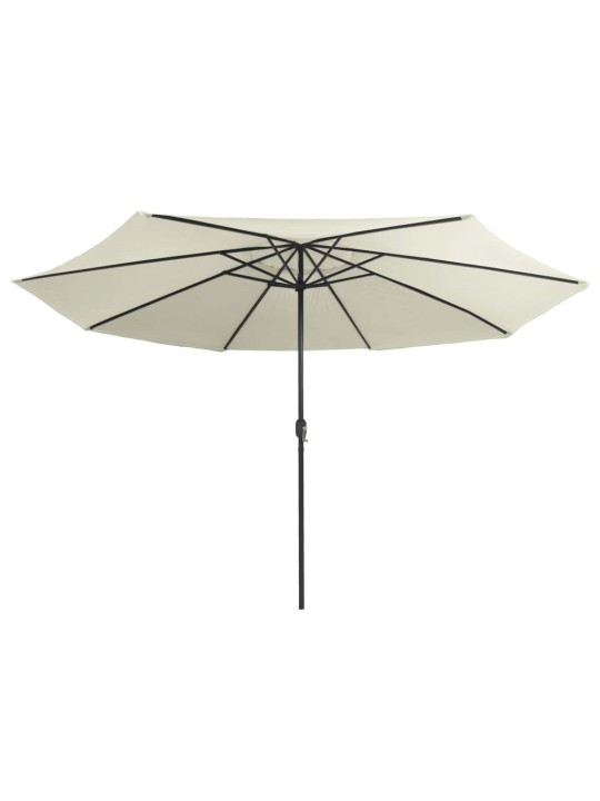 Dārza saulessargs ar metāla kātu, 390 cm, smilšu balts