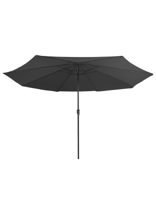 Dārza saulessargs ar metāla kātu, 390 cm, antracītpelēks
