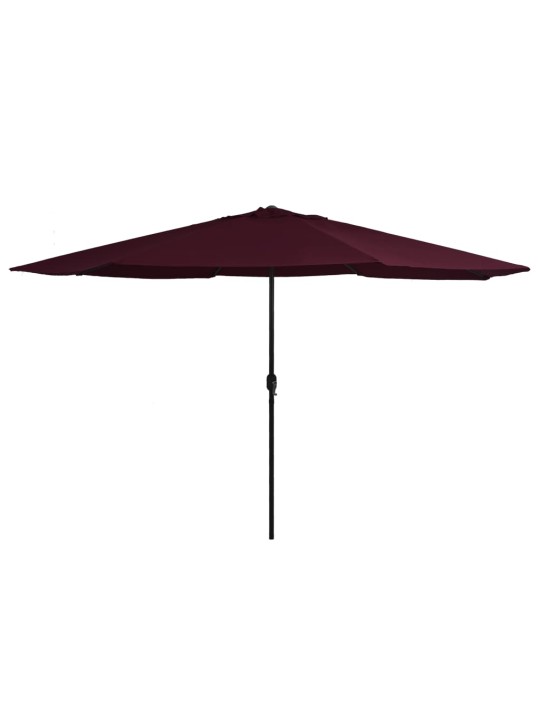 Dārza saulessargs ar metāla kātu, 390 cm, vīnsarkans