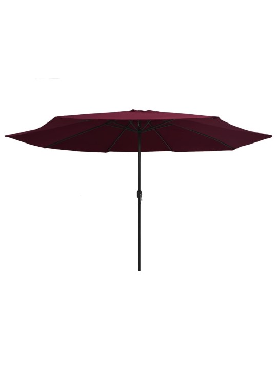 Dārza saulessargs ar metāla kātu, 390 cm, vīnsarkans