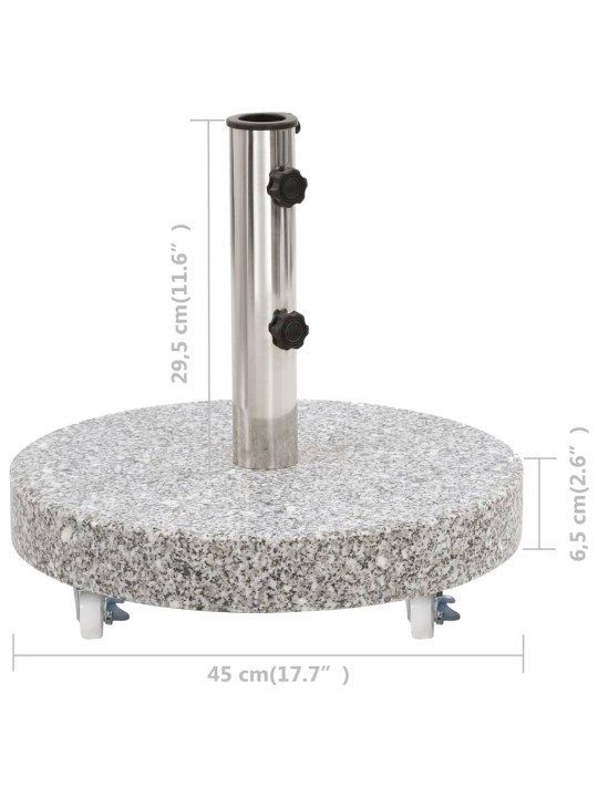Saulessarga pamatne, pelēka, granīts, 30 kg, apaļa