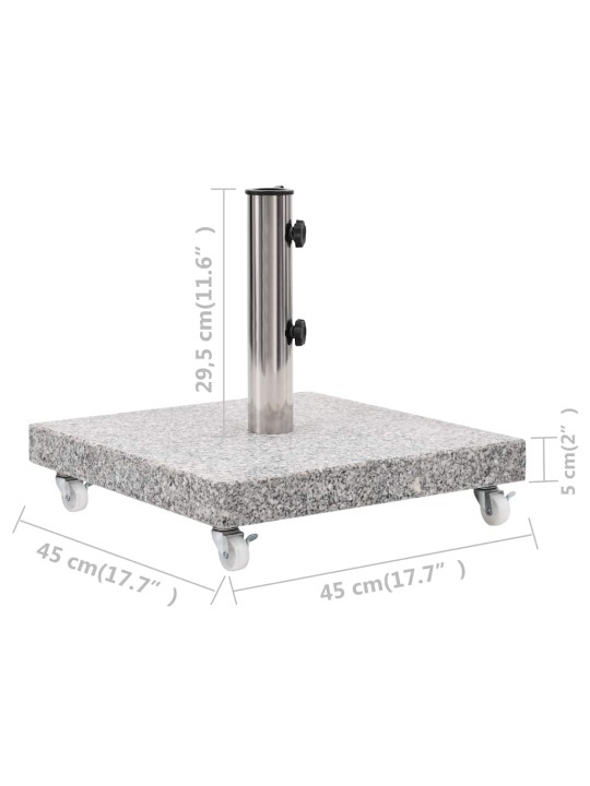 Saulessarga pamatne, pelēka, granīts, 30 kg, kvadrāta forma