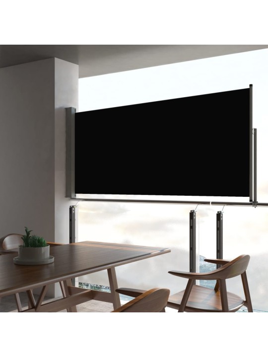 Izvelkama sānu markīze, melna, 60x300 cm