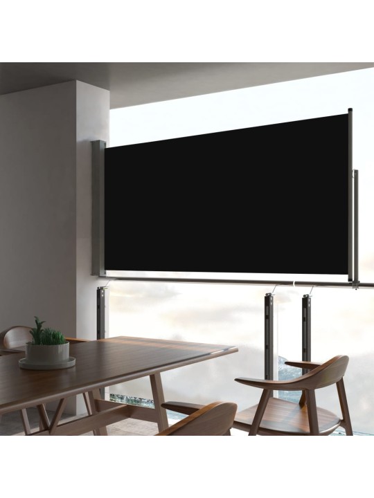 Izvelkama sānu markīze, melna, 80x300 cm