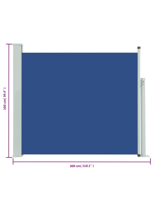 Izvelkama sānu markīze, zila, 100x300 cm