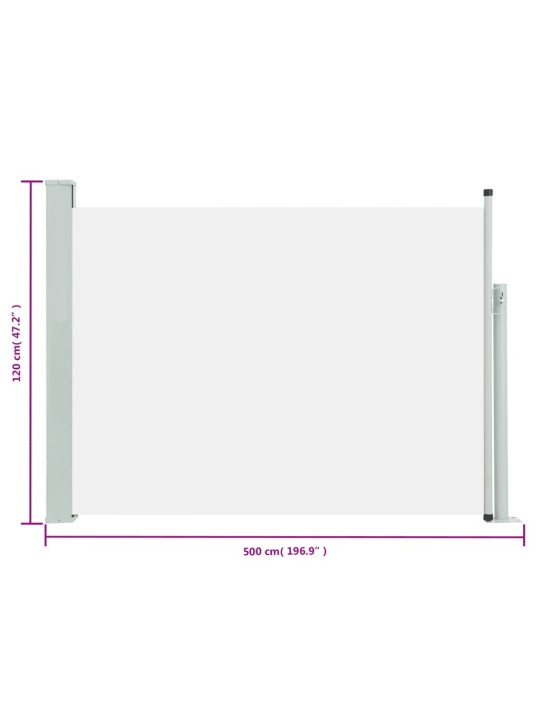 Izvelkama sānu markīze, krēmkrāsa, 120x500 cm