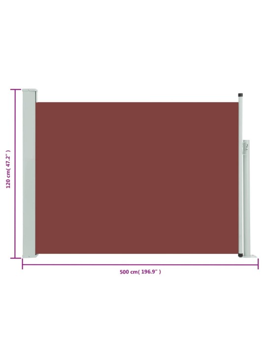 Izvelkama sānu markīze, brūna, 120x500 cm