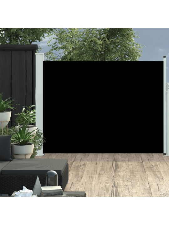 Izvelkama sānu markīze, melna, 140x500 cm