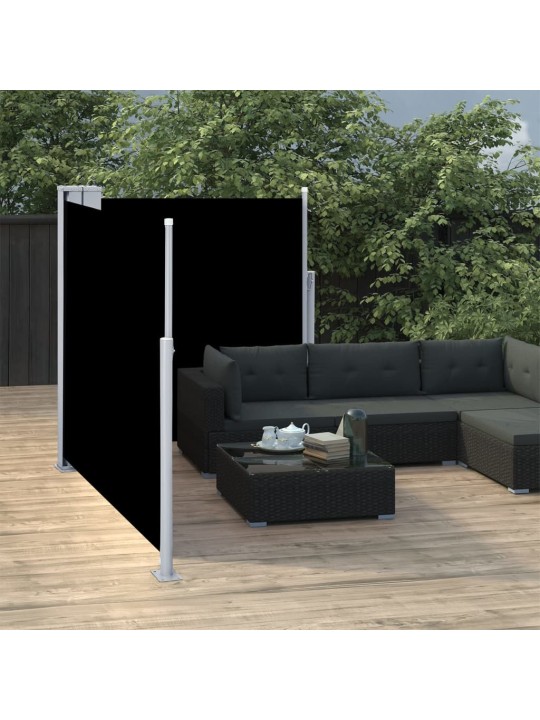 Izvelkams sānu aizslietnis, melns, 120x600 cm