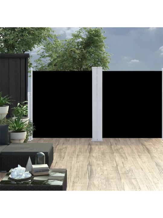 Izvelkams sānu aizslietnis, melns, 120x600 cm
