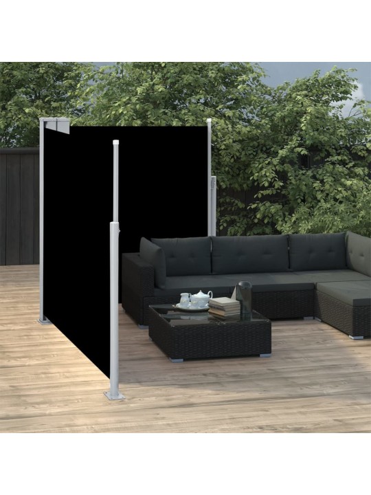 Izvelkams sānu aizslietnis, melns, 140x600 cm