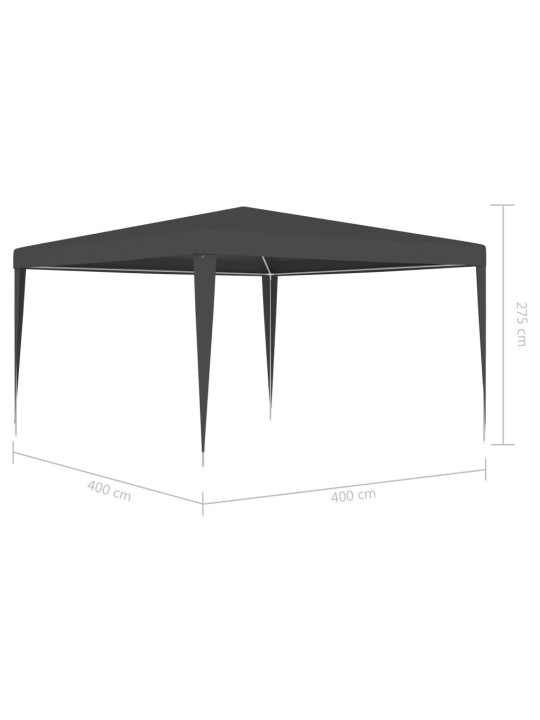 Dārza nojume, profesionāla, 4x4 m, antracītpelēka, 90 g/m²