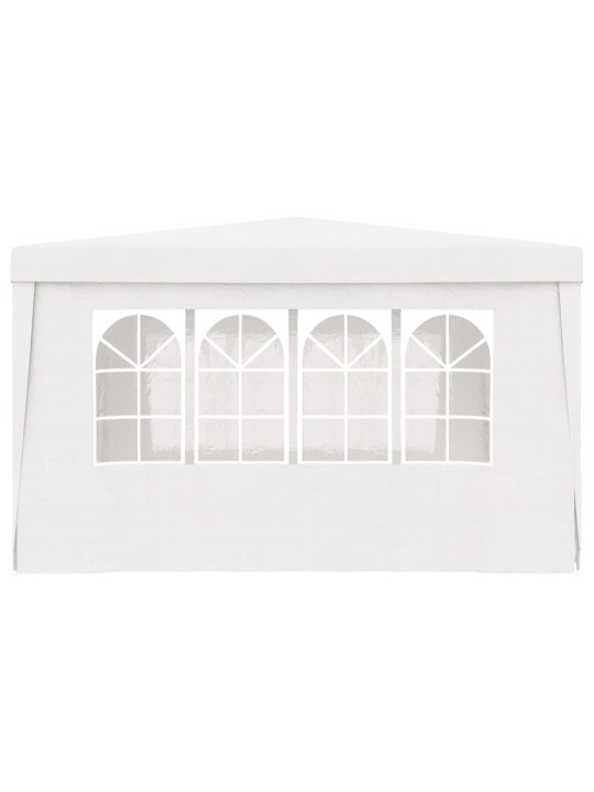 Dārza nojume ar sānu sienām, profesionāla, 4x4 m, balta, 90 g/m²