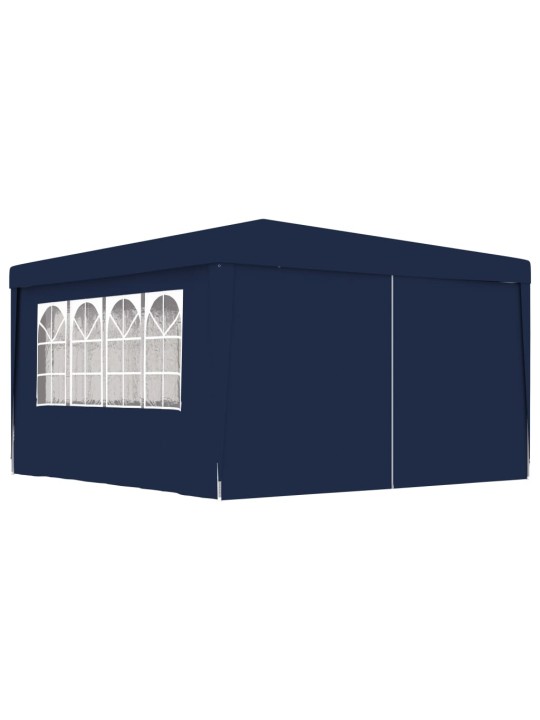 Dārza nojume ar sānu sienām, profesionāla, 4x4 m, zila, 90 g/m²