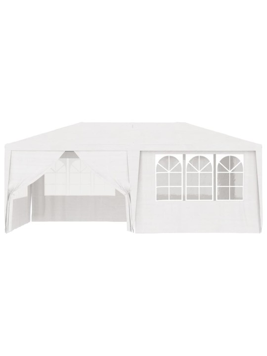 Dārza nojume ar sānu sienām, profesionāla, 4x6 m, balta, 90g/m²