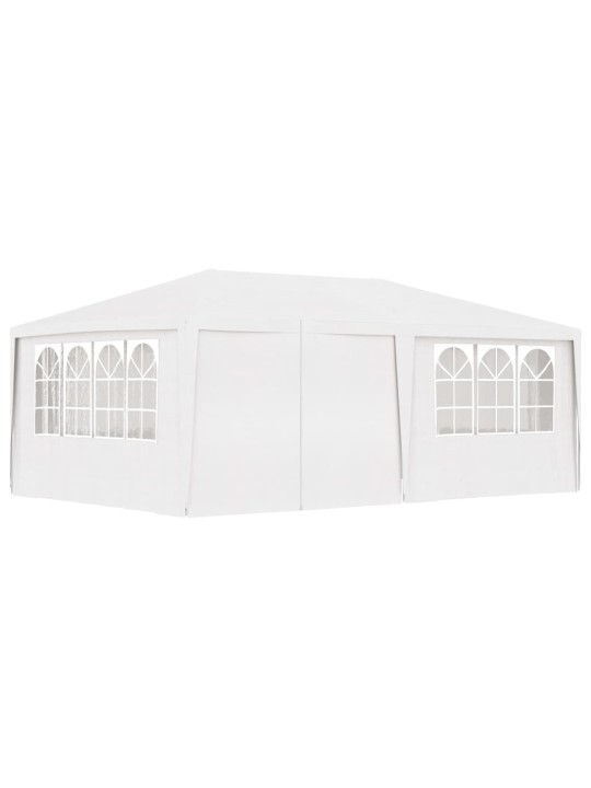 Dārza nojume ar sānu sienām, profesionāla, 4x6 m, balta, 90g/m²