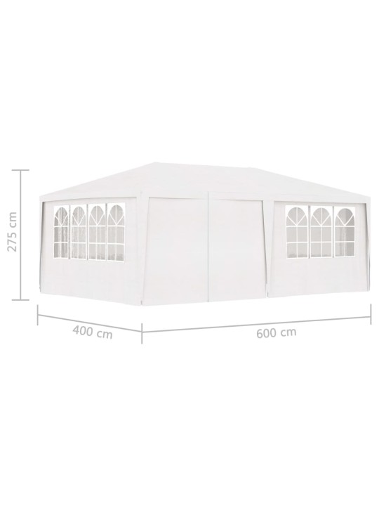Dārza nojume ar sānu sienām, profesionāla, 4x6 m, balta, 90g/m²