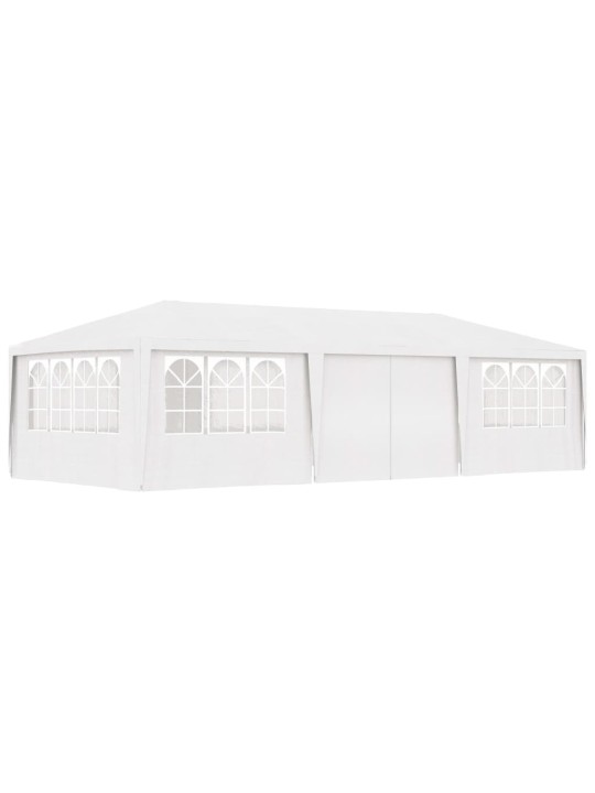 Dārza nojume ar sānu sienām, profesionāla, 4x9 m, balta, 90 g/m²