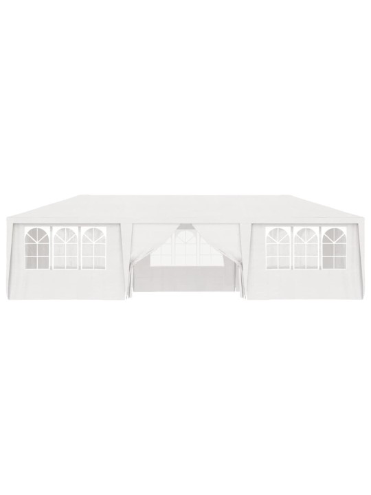 Dārza nojume ar sānu sienām, profesionāla, 4x9 m, balta, 90 g/m²
