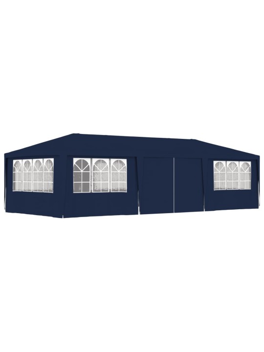 Dārza nojume ar sānu sienām, profesionāla, 4x9 m, zila, 90 g/m²
