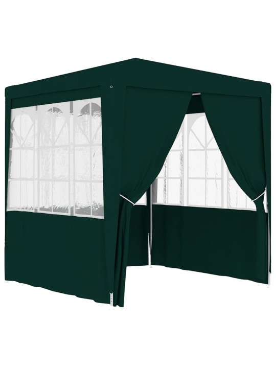 Dārza nojume ar sānu sienām, profesionāla, 2x2 m, zaļa, 90 g/m²