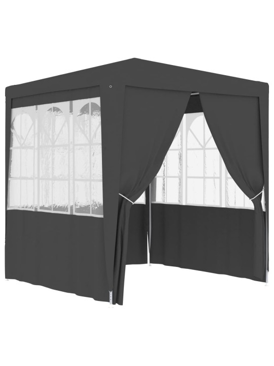 Dārza nojume ar sānu sienām, profesionāla, 2,5x2,5 m, pelēka