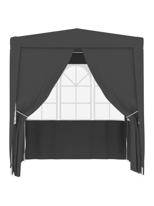 Dārza nojume ar sānu sienām, profesionāla, 2,5x2,5 m, pelēka