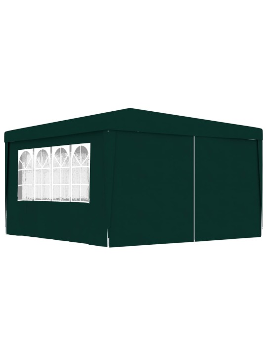 Dārza nojume ar sānu sienām, profesionāla, 4x4 m, zaļa, 90 g/m²