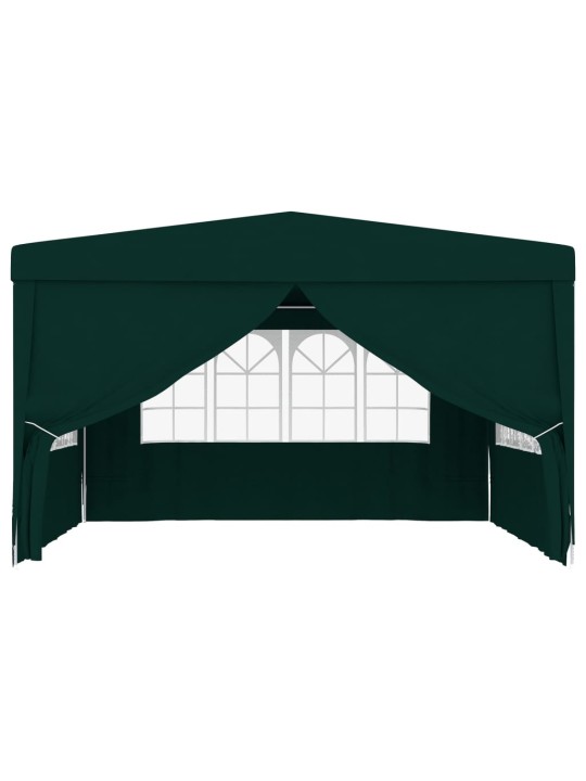 Dārza nojume ar sānu sienām, profesionāla, 4x4 m, zaļa, 90 g/m²