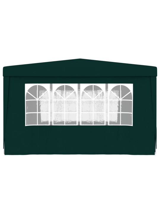Dārza nojume ar sānu sienām, profesionāla, 4x4 m, zaļa, 90 g/m²