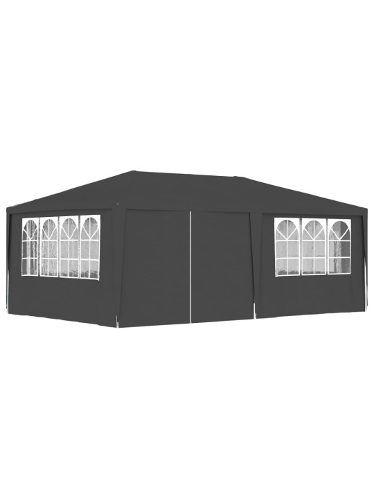 Dārza nojume ar sānu sienām, profesionāla, 4x6 m, pelēka