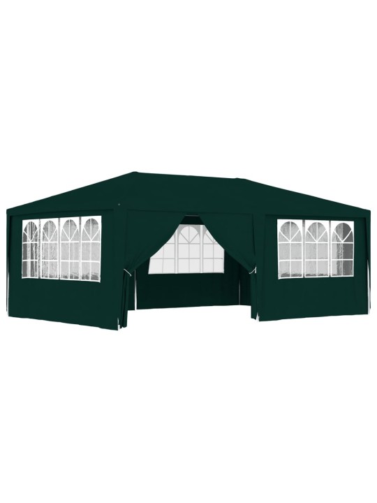 Dārza nojume ar sānu sienām, profesionāla, 4x6 m, zaļa, 90 g/m²