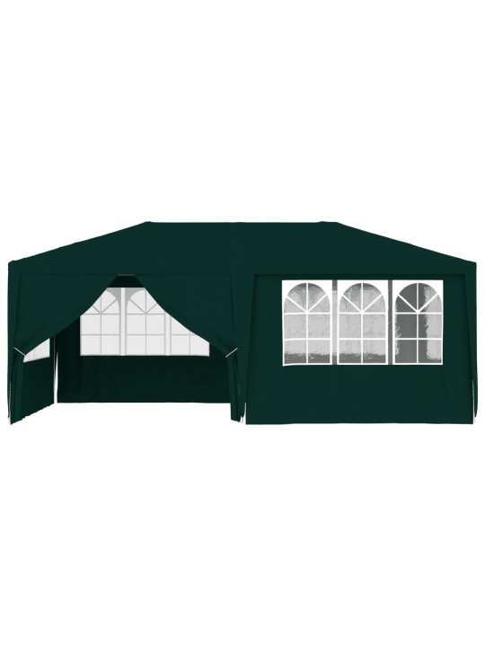 Dārza nojume ar sānu sienām, profesionāla, 4x6 m, zaļa, 90 g/m²