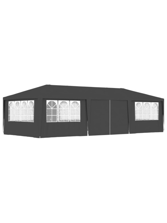 Dārza nojume ar sānu sienām, profesionāla, 4x9 m, pelēka