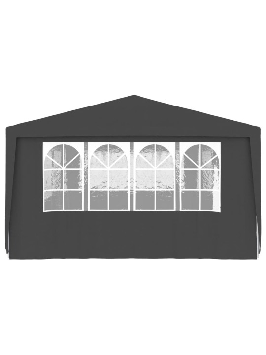 Dārza nojume ar sānu sienām, profesionāla, 4x9 m, pelēka