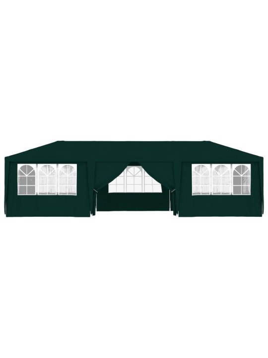 Dārza nojume ar sānu sienām, profesionāla, 4x9 m, zaļa, 90 g/m²