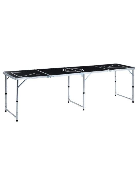 Beer pong spēles galds, saliekams, 240 cm, melns