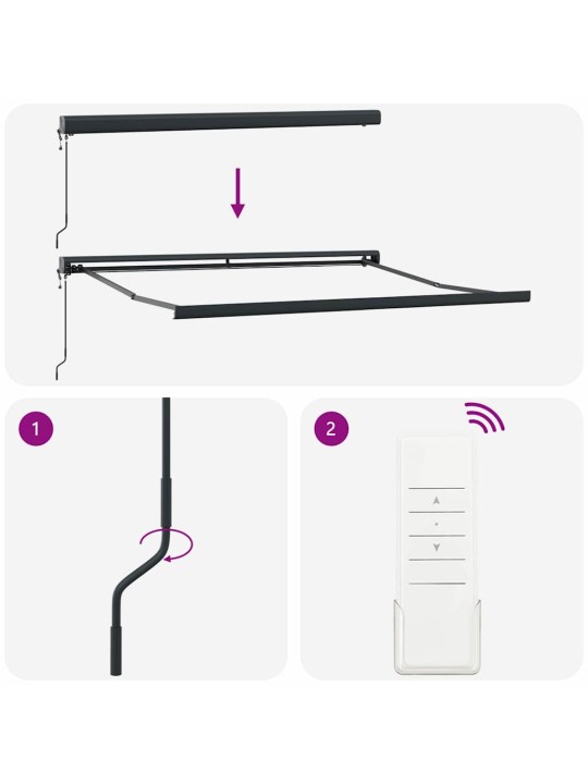 Markīze antracīts 3 x 2,5 m metāla