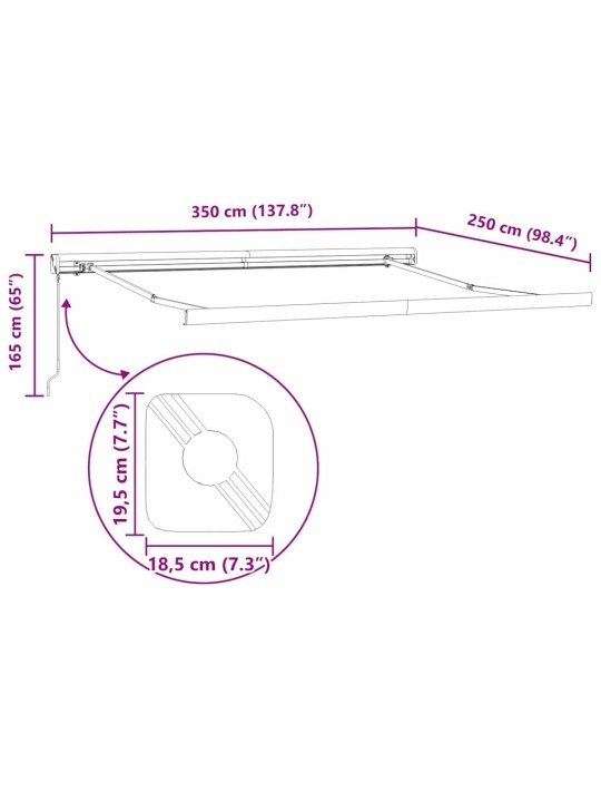 Markīze antracīts 3,5 x 2,5 m metāla