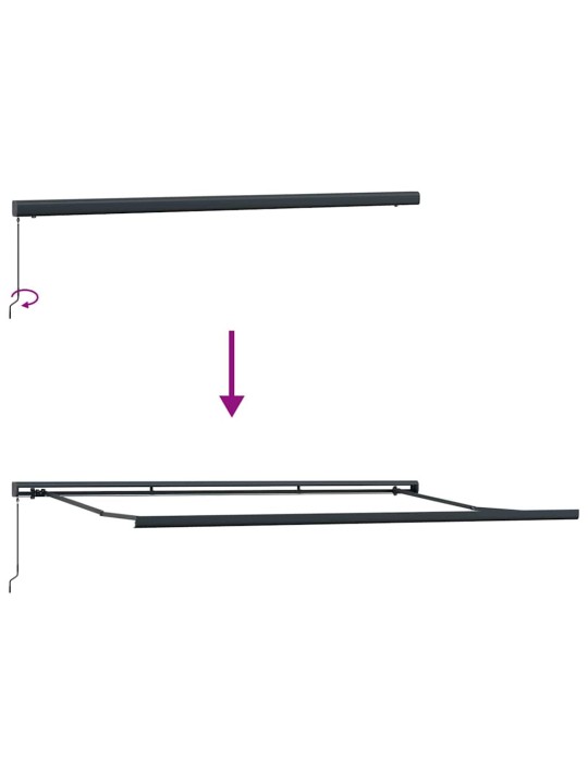 Markīze antracīts 5 x 3 m metāla