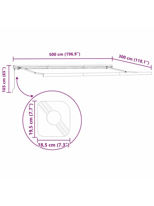 Markīze antracīts 5 x 3 m metāla