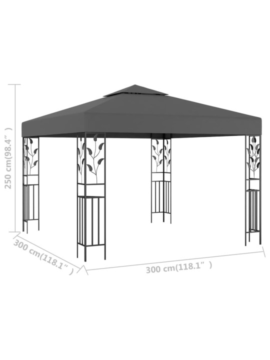 Dārza nojume, 3x3 m, antracītpelēka