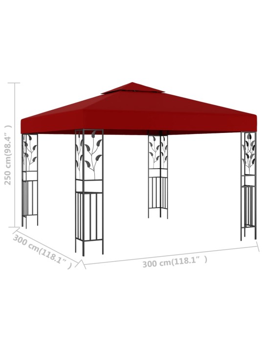 Dārza nojume, 3x3 m, vīnsarkana