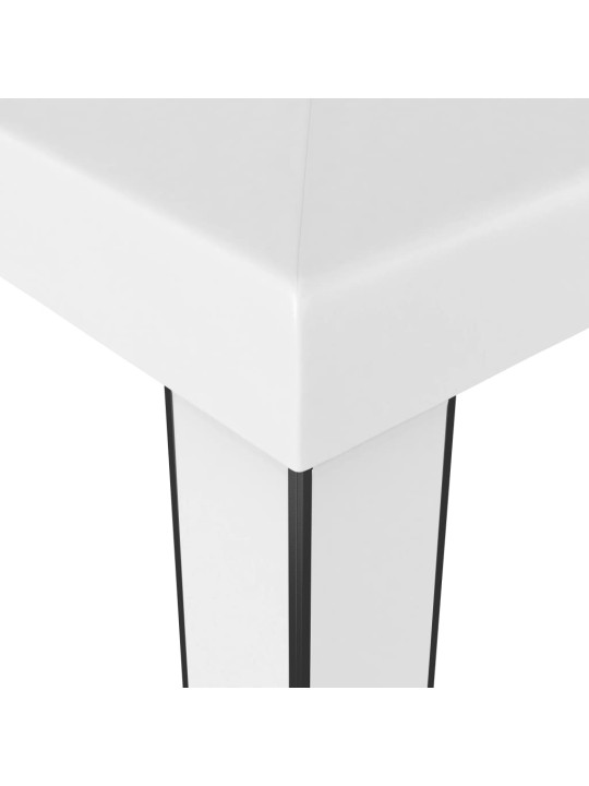 Dārza nojume ar dubulto jumtu, 3x3 m, balta